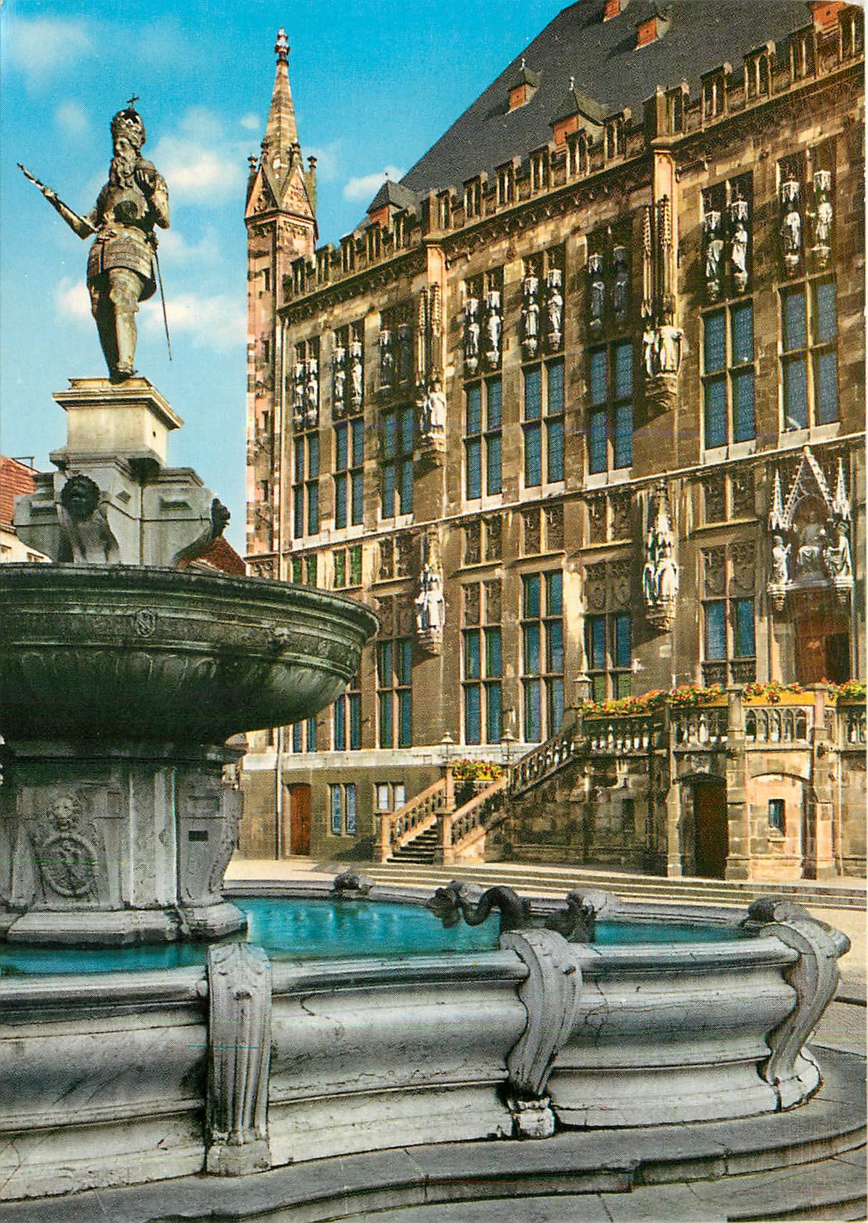 CPM Bad Aachen Kaiser-Karl-Brunnen und Rathaus