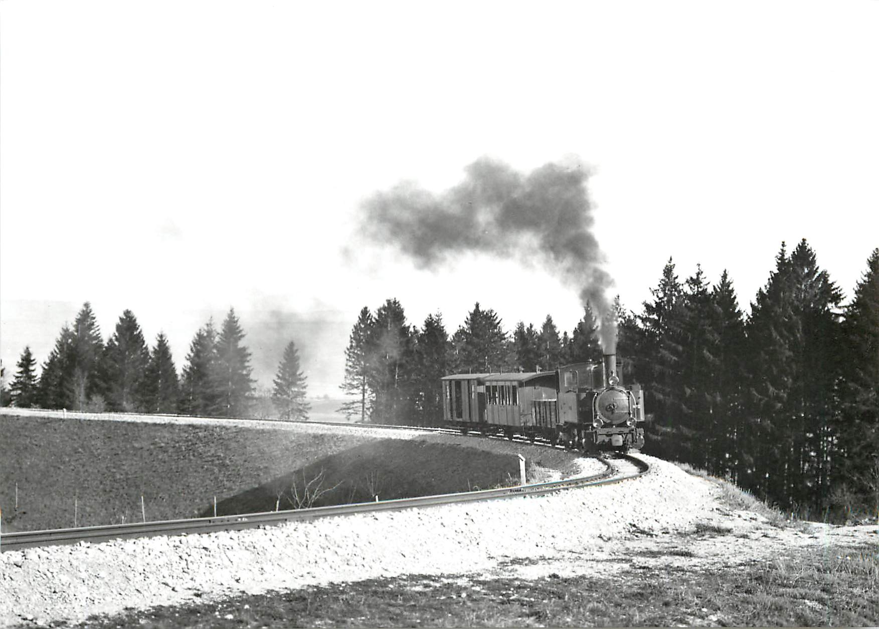 CPM Dans la courbe en dessous de Six-Fontaines au debut de l'exploitation vers 1894
