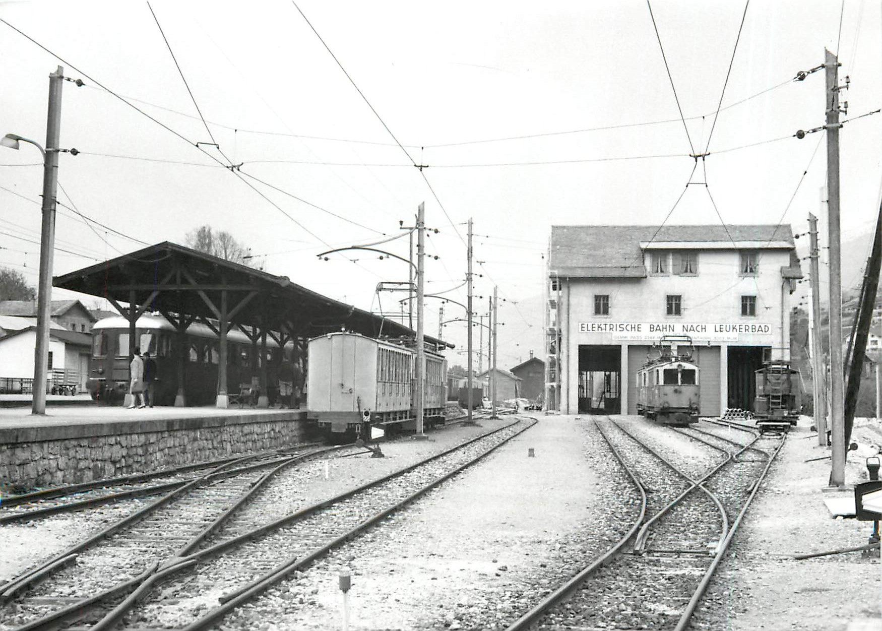 CPM Leuk-SBB installations de la gare et depot LLB 29.4.1967