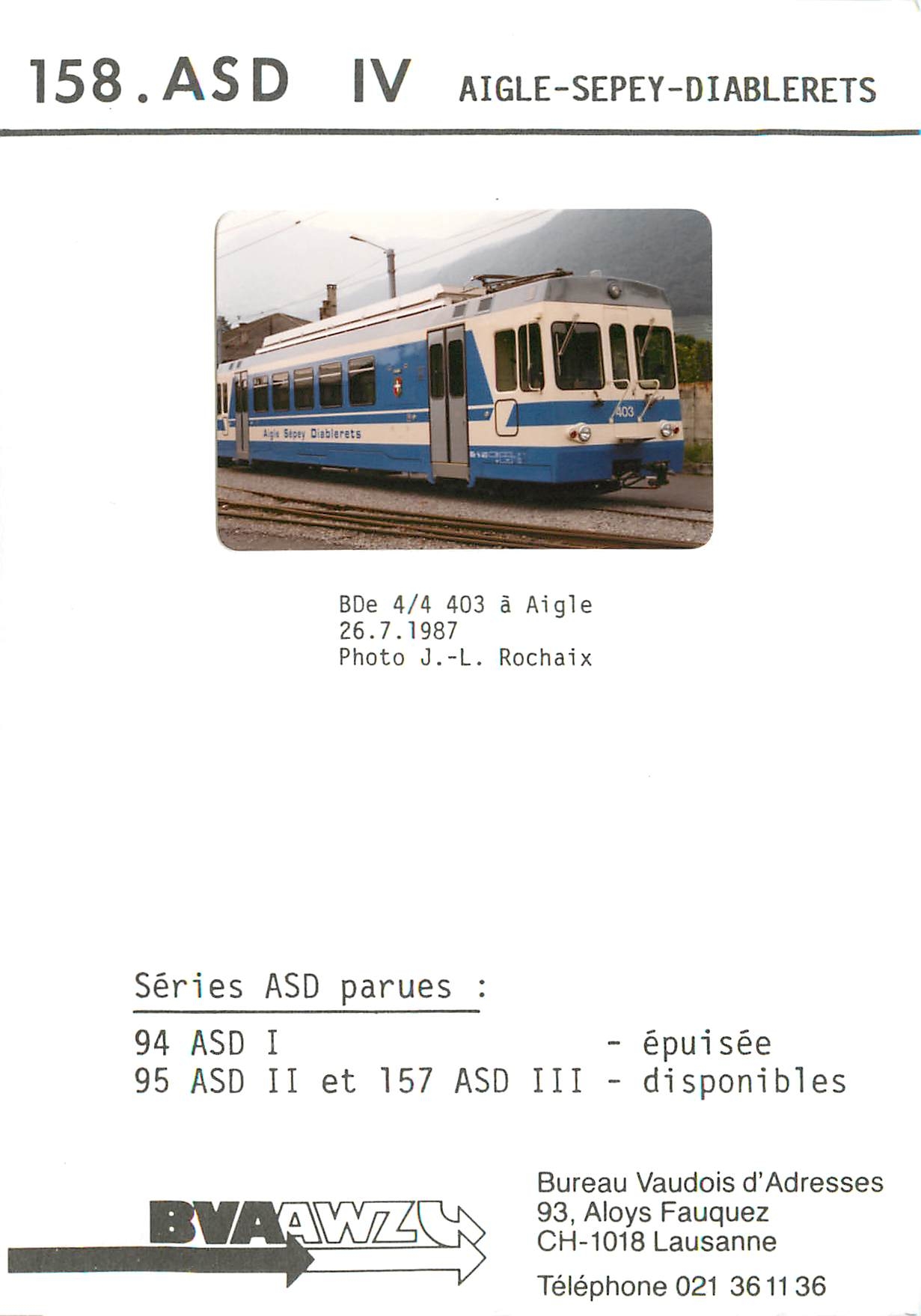 CPM BDe 4/4 403 a Aigle 26.7.1987