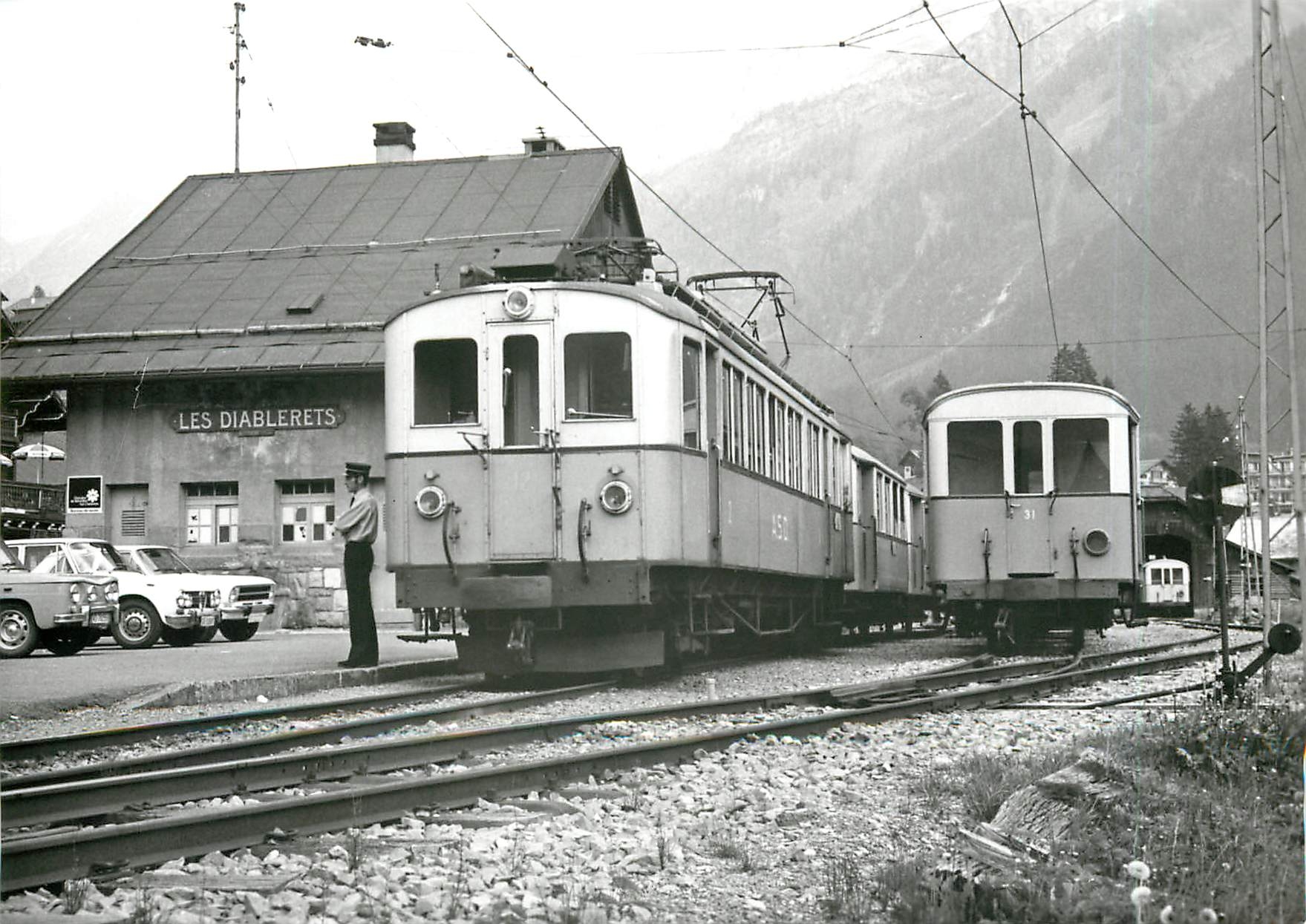 CPM ABDe 4/4 12 au terminus des Diablerets 10.6.1973