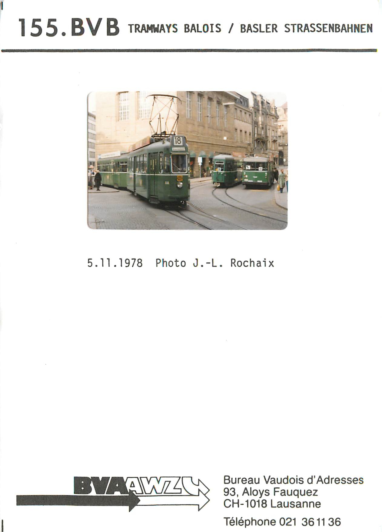 Photo 155.BVB Tramways Balois