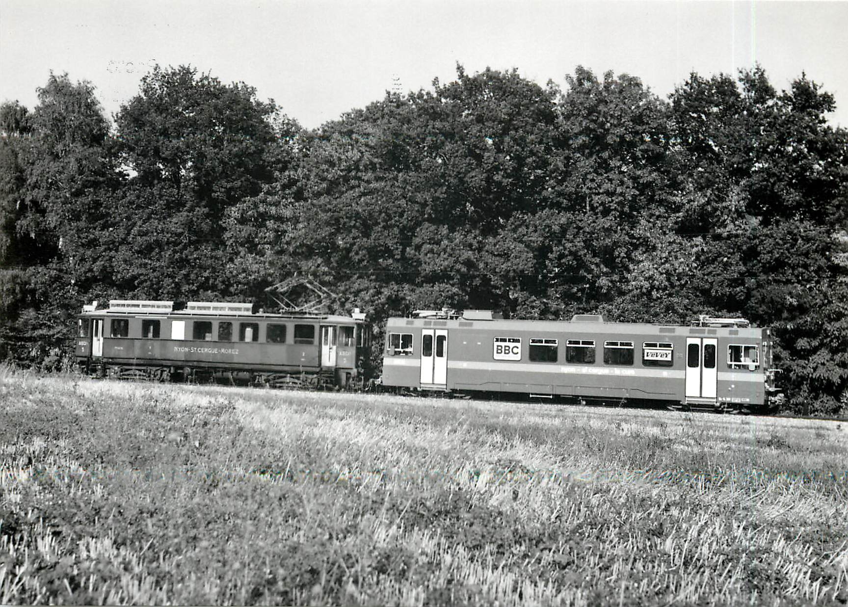 CPM Entre Trelex et Givrins transfert lors de sa livraison de la Be 4/4 201 par l'ABDe 4/4 5 25.9.19