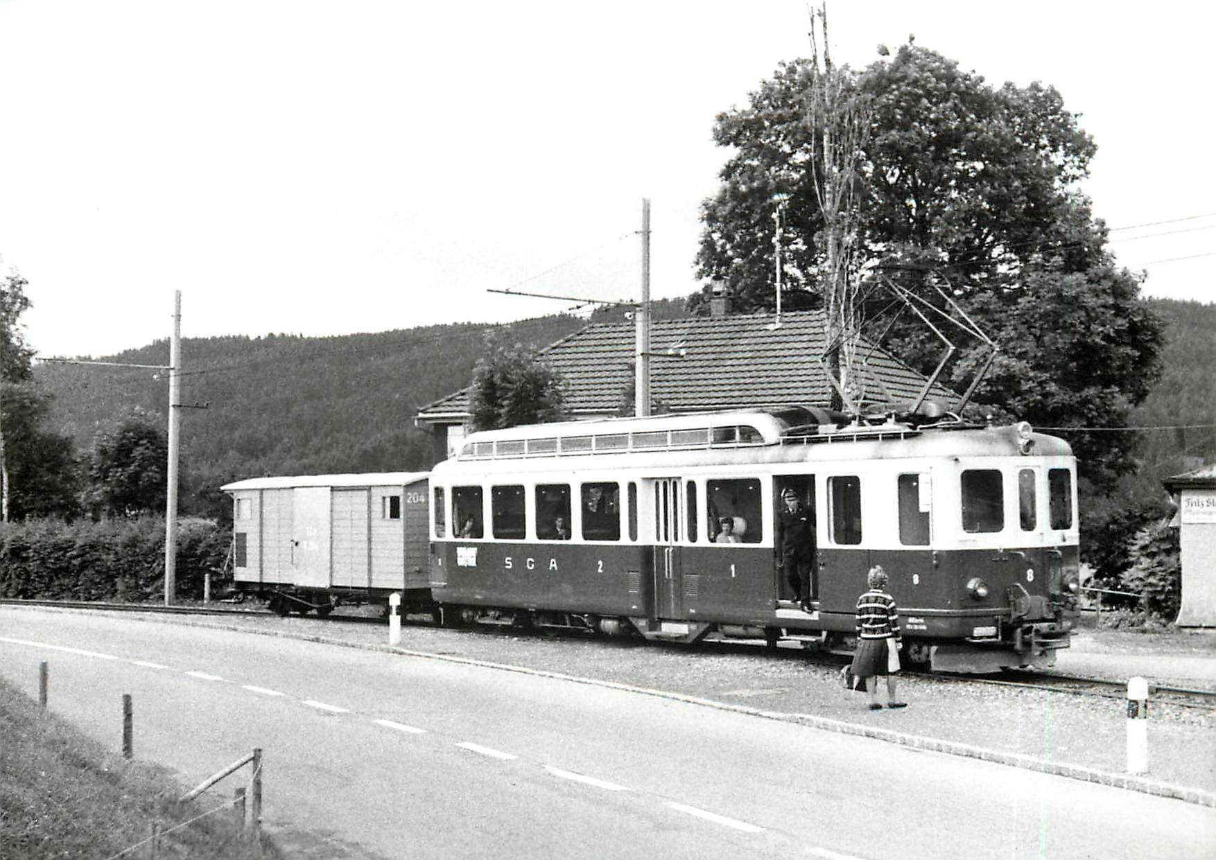CPM Train pour Gais a Hebrig sur la ligne d'Altstaetten 15.8.1967