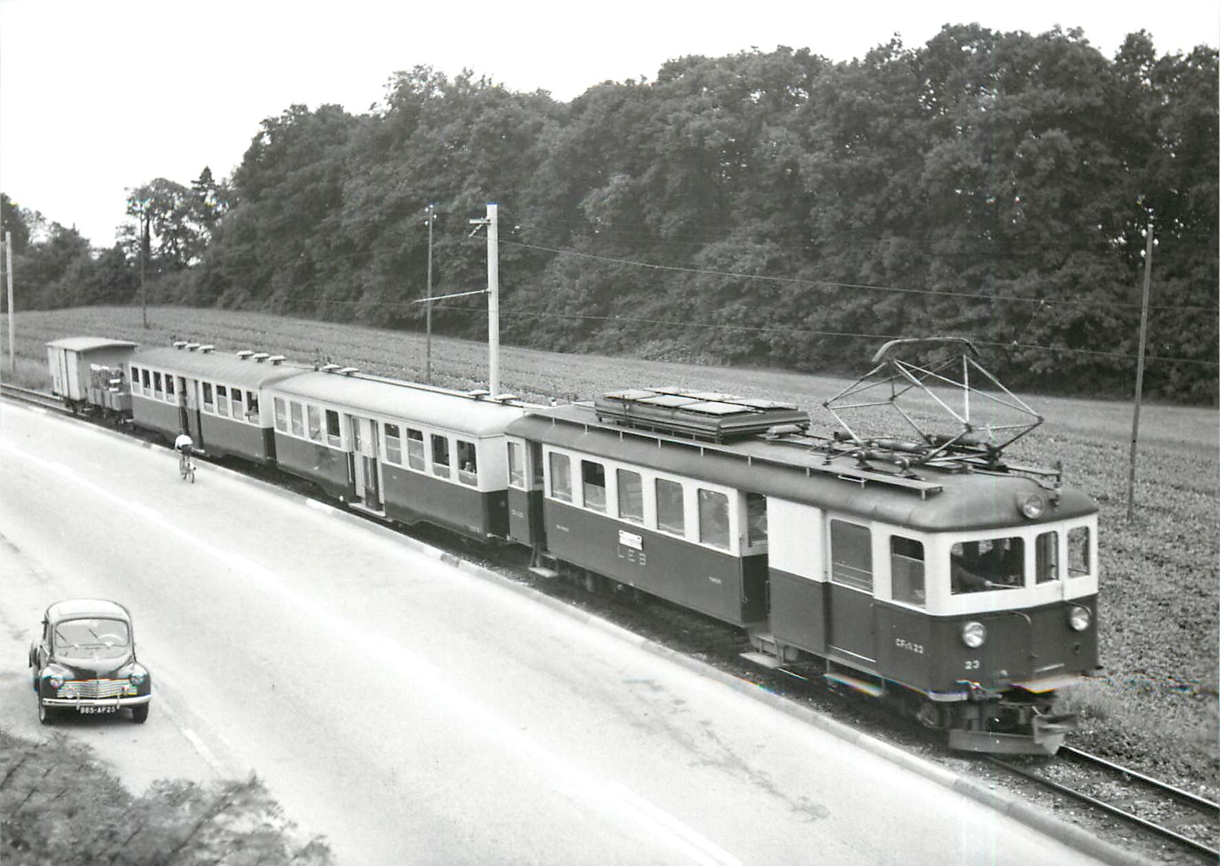 CPM Train mixte entre Jouxtens et Lussex 30.6.1958