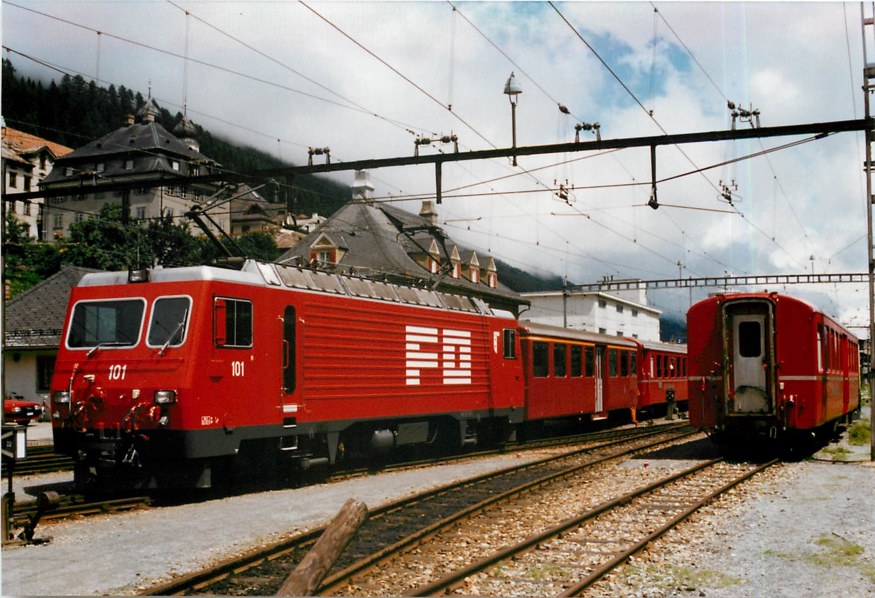 CPM Train pour Brig a Disentis Ete 1989