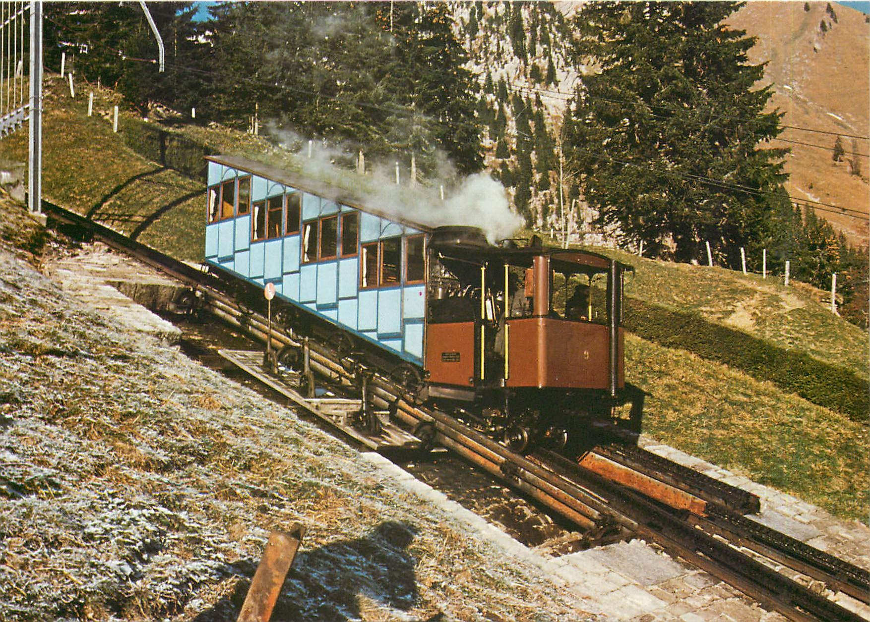 CPM Pilatusbahn Dampftriebwagen Bhm 1/2 9 bei der letzten Ausfahrt am 10.11.1981
