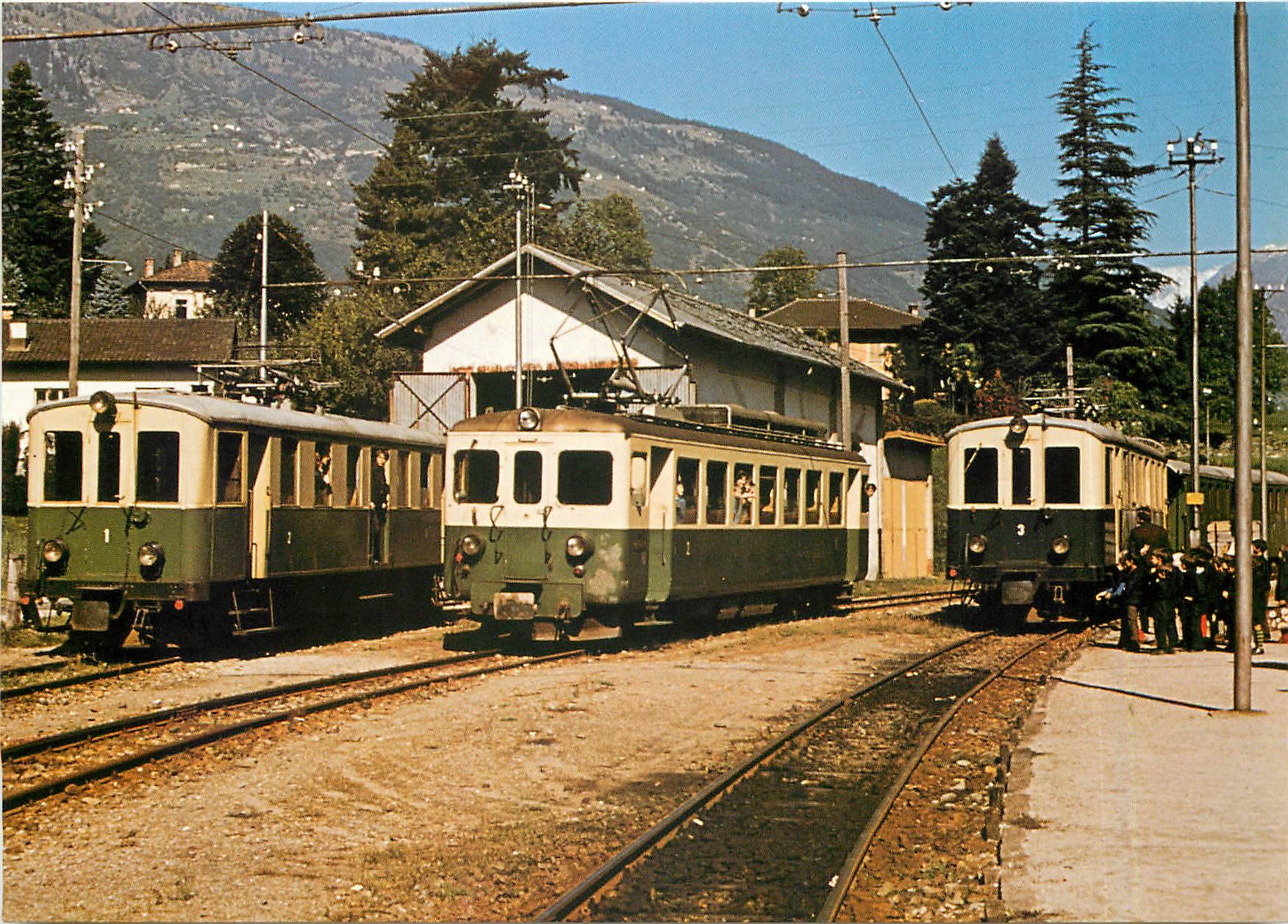 CPM Zum letzten Mal vereint: BBiasca-Acquarossa ABDe 2/4 1 ABe 4/4 4 und ABDe 2/4 3 am Tag der Betri