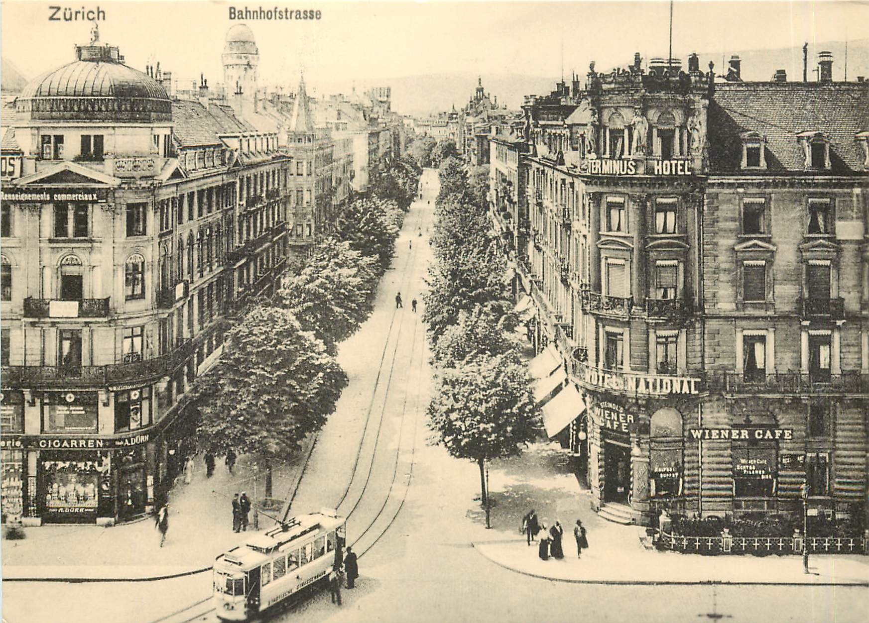 CPM Untere Bahnhofstrasse Zurich um 1900 noch ohne Autos