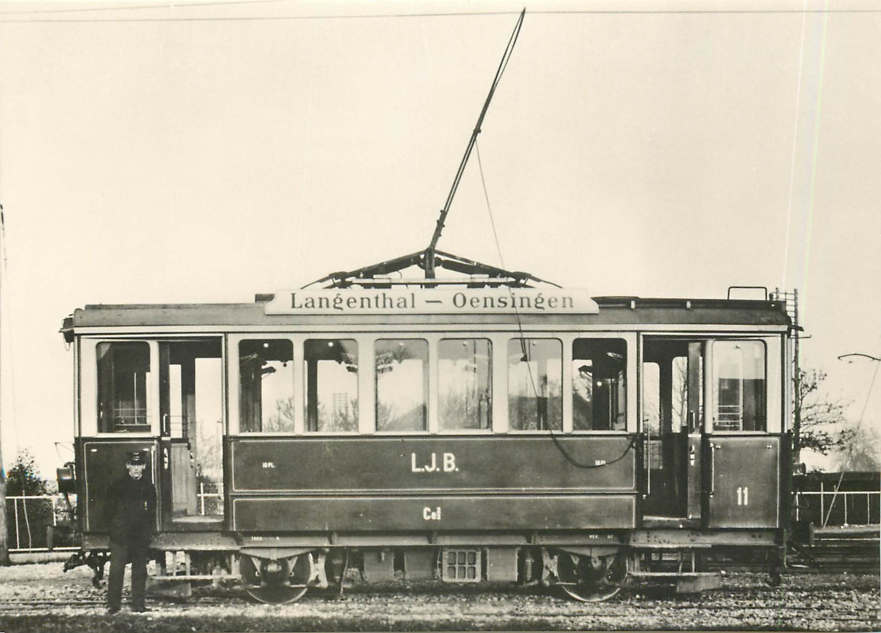 CPM Der fabrikneue Ce 2/2 11 der LJB in Niederbipp (Ring-hoffer/alioth) 1907  Archiv BBC
