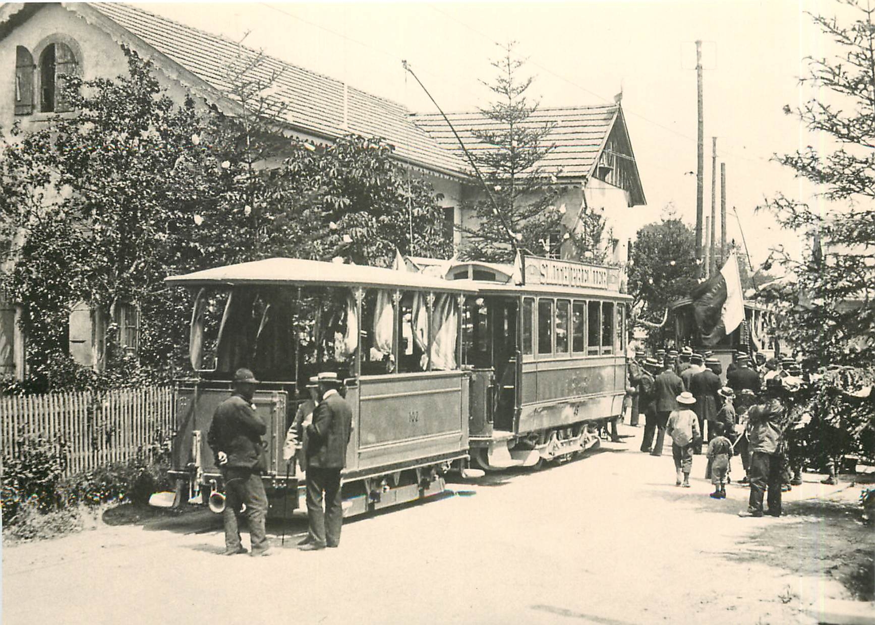 CPM Cugy 1907  Inauguration du prolongement de la Ligne.Automotrice Ce 2/2 45 et remorque C102 ex Ge