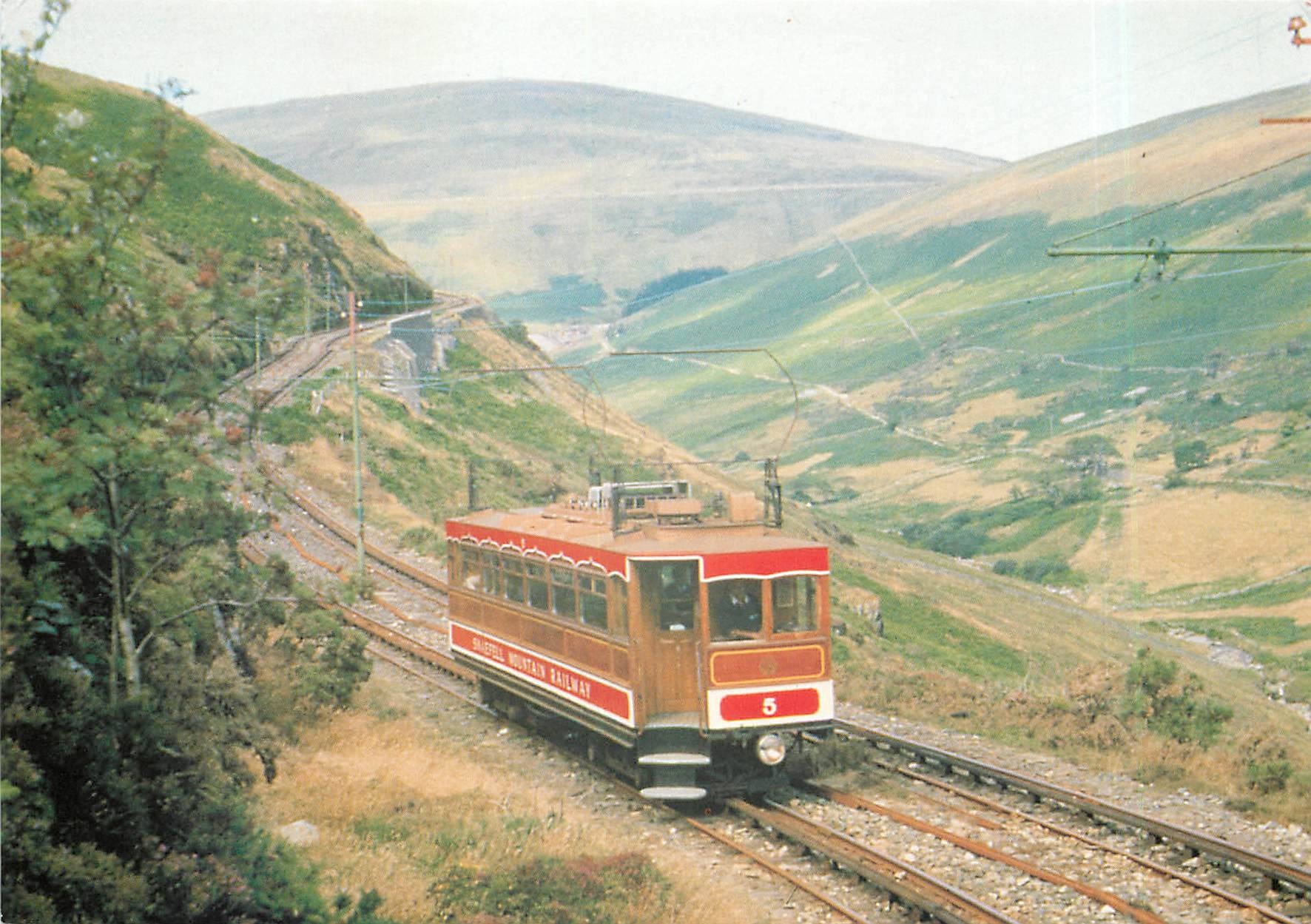 CPM CAR N°5 AT LHERGHY VEG SNAEFELL MOUTAIN RAILWAY