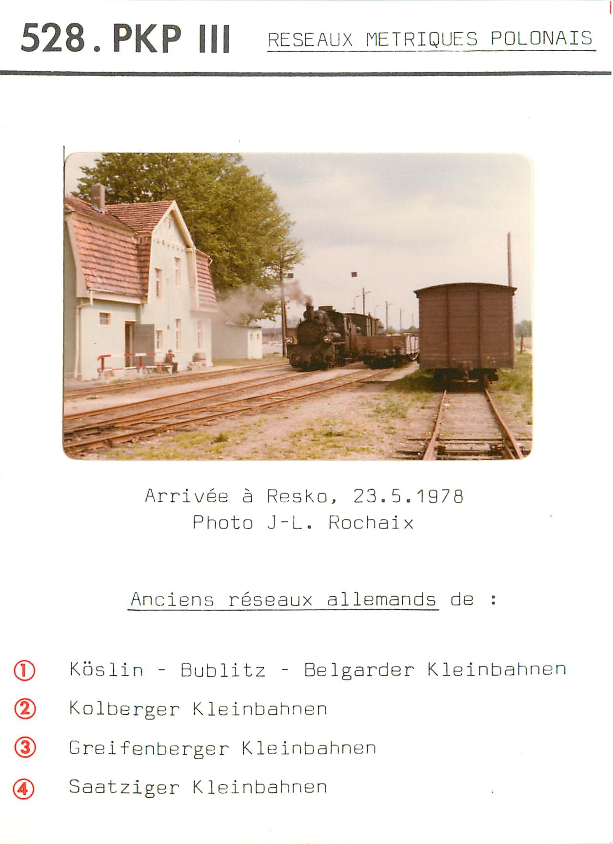 Photo Reseaux metriques polonais Resko Rochaix Pologne Polska
