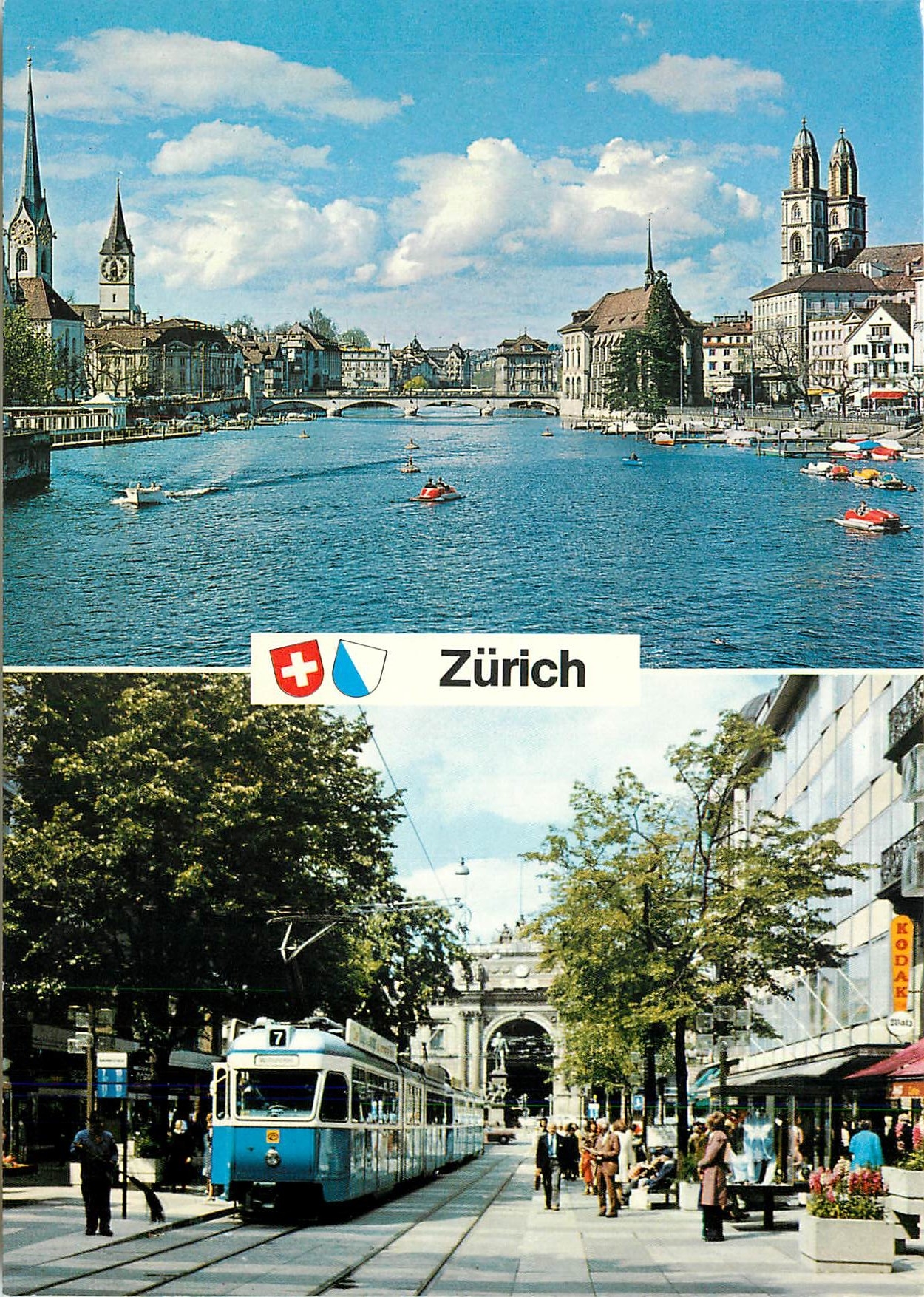 CPM Zurich Blick von der Quaibrucke Bahnhofstrasse Hauptbahnhof