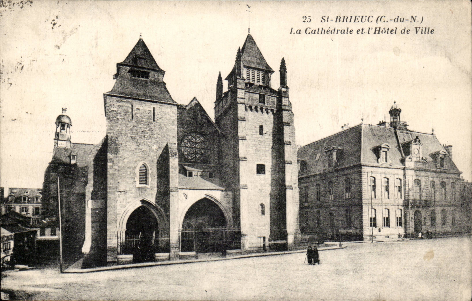Saint Brieuc CPA the cathedral and the town hall