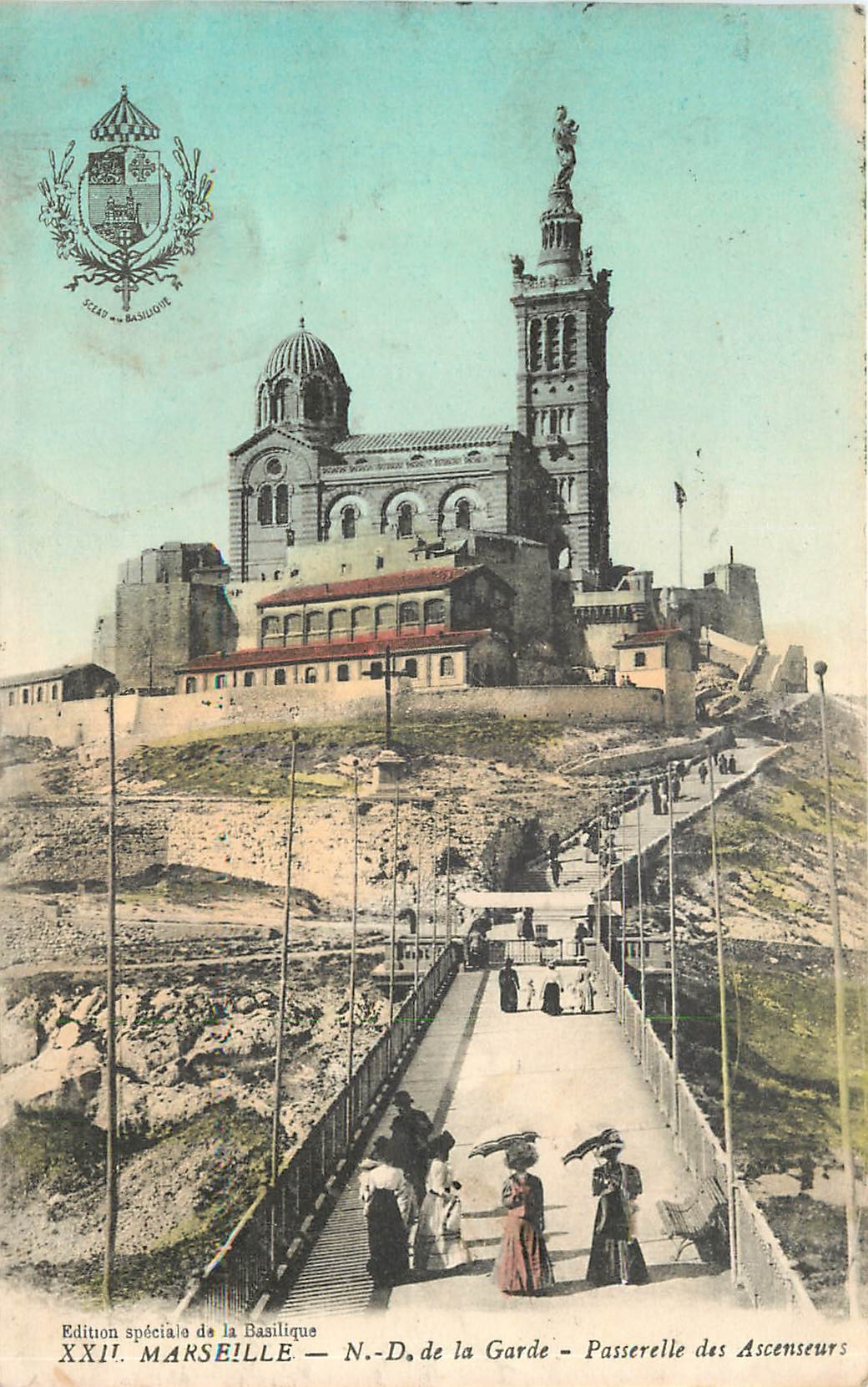 CPA Marseille ND de la Garde Passerelle des Ascenseurs 
