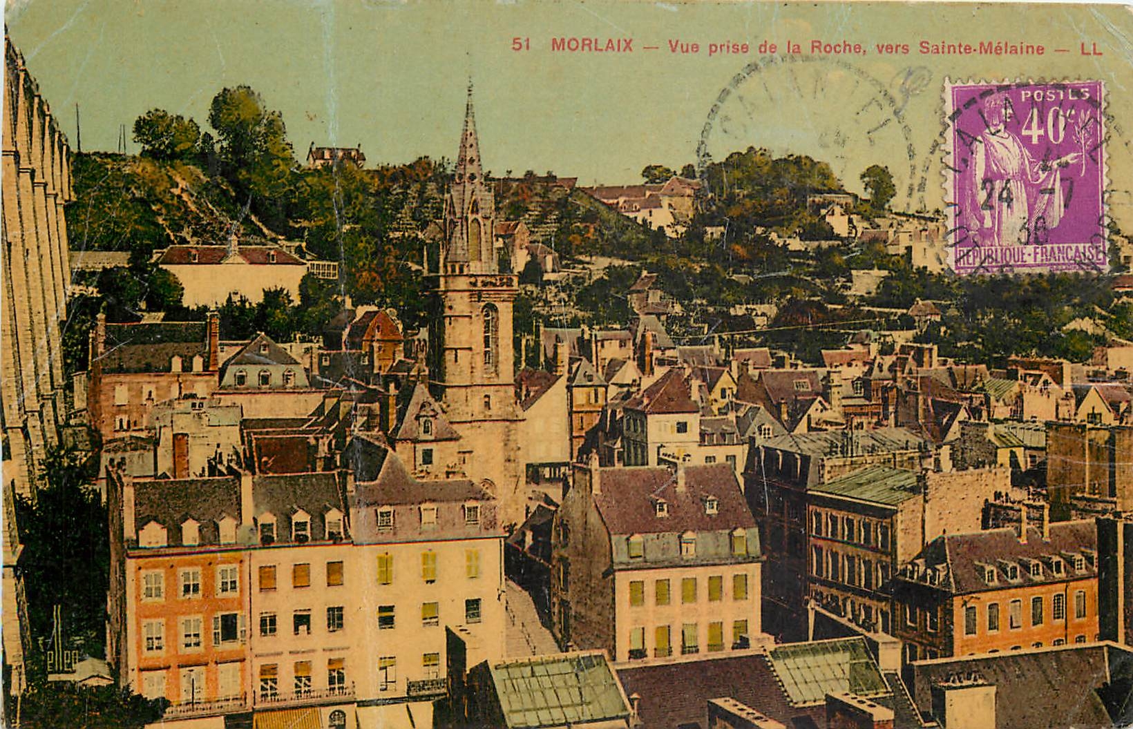 CPA Morlaix Vue prise de la Roche vers Sainte Melaine 
