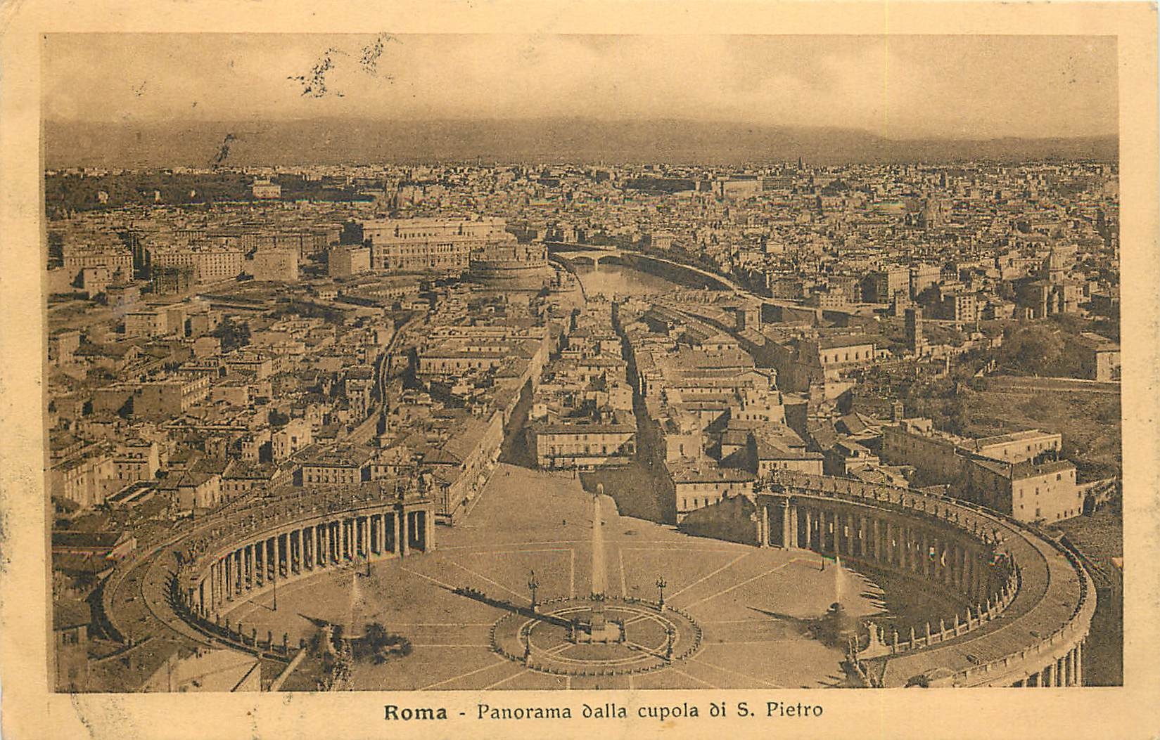 CPA Roma Panorama dalla cupola di S Pietro 