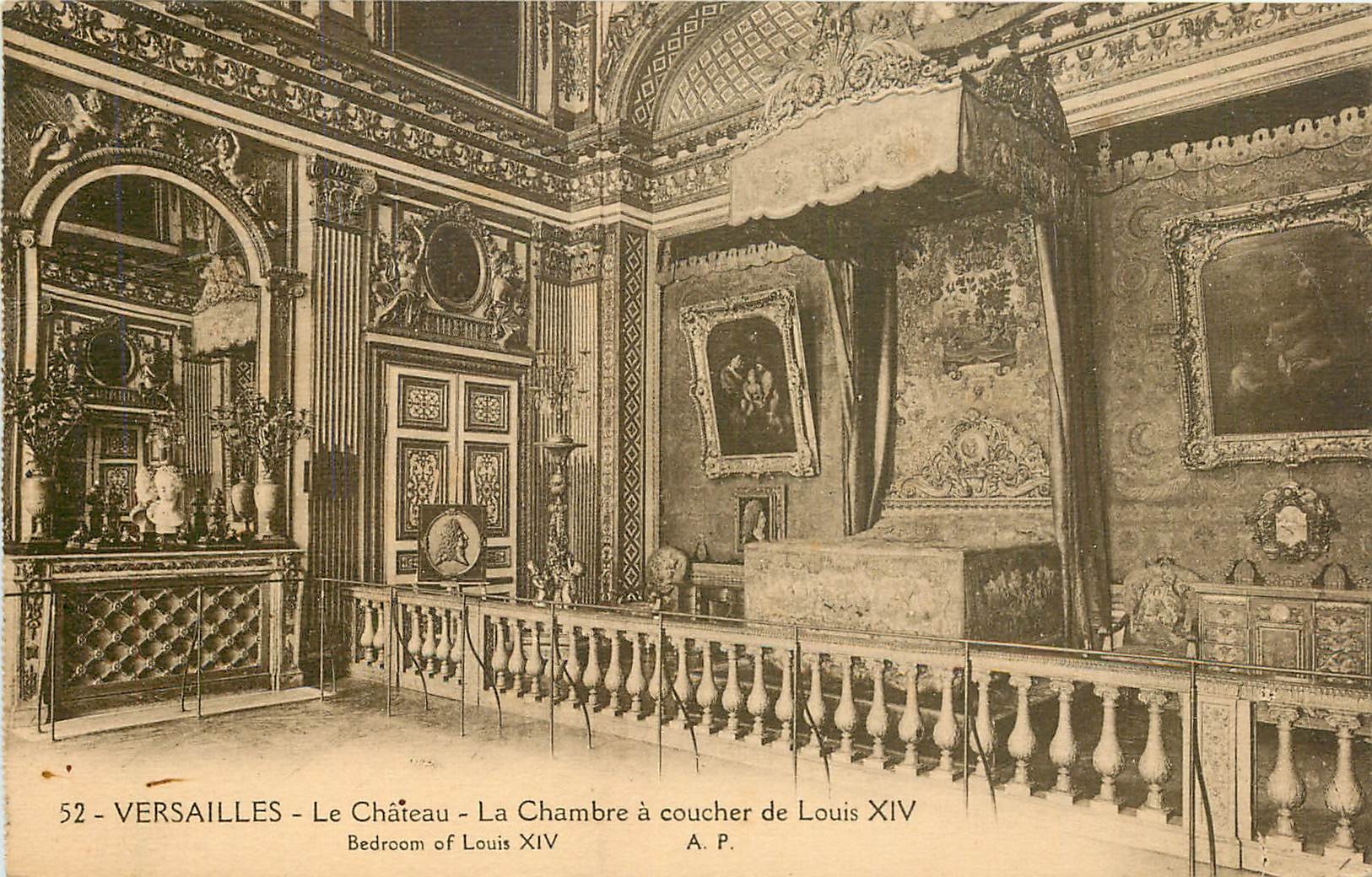 CPA Versailles Le Chateau La Chambre a coucher de Louis 