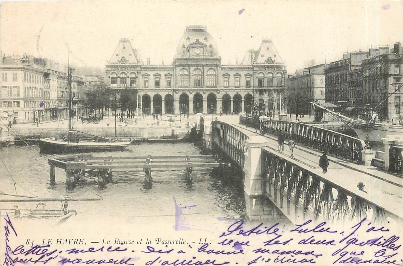 CPA Le Havre La Bourse et la Passerelle 