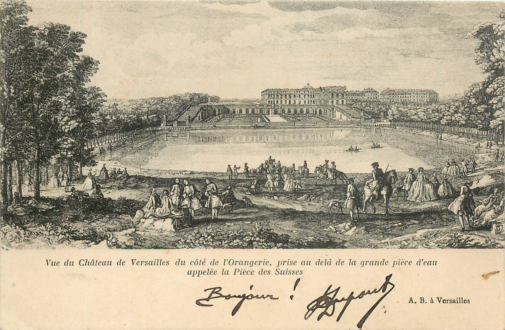 CPA Vue du Chateau de Versailles du cote de l'Orangerie 