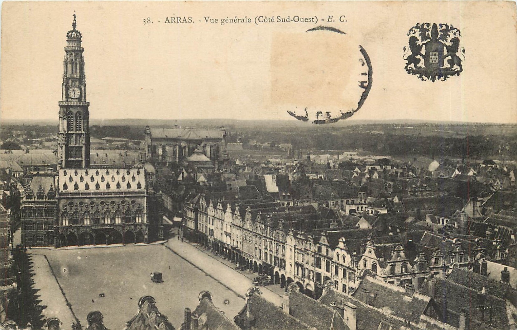 CPA Arras Vue generale Cote Sud Ouest 