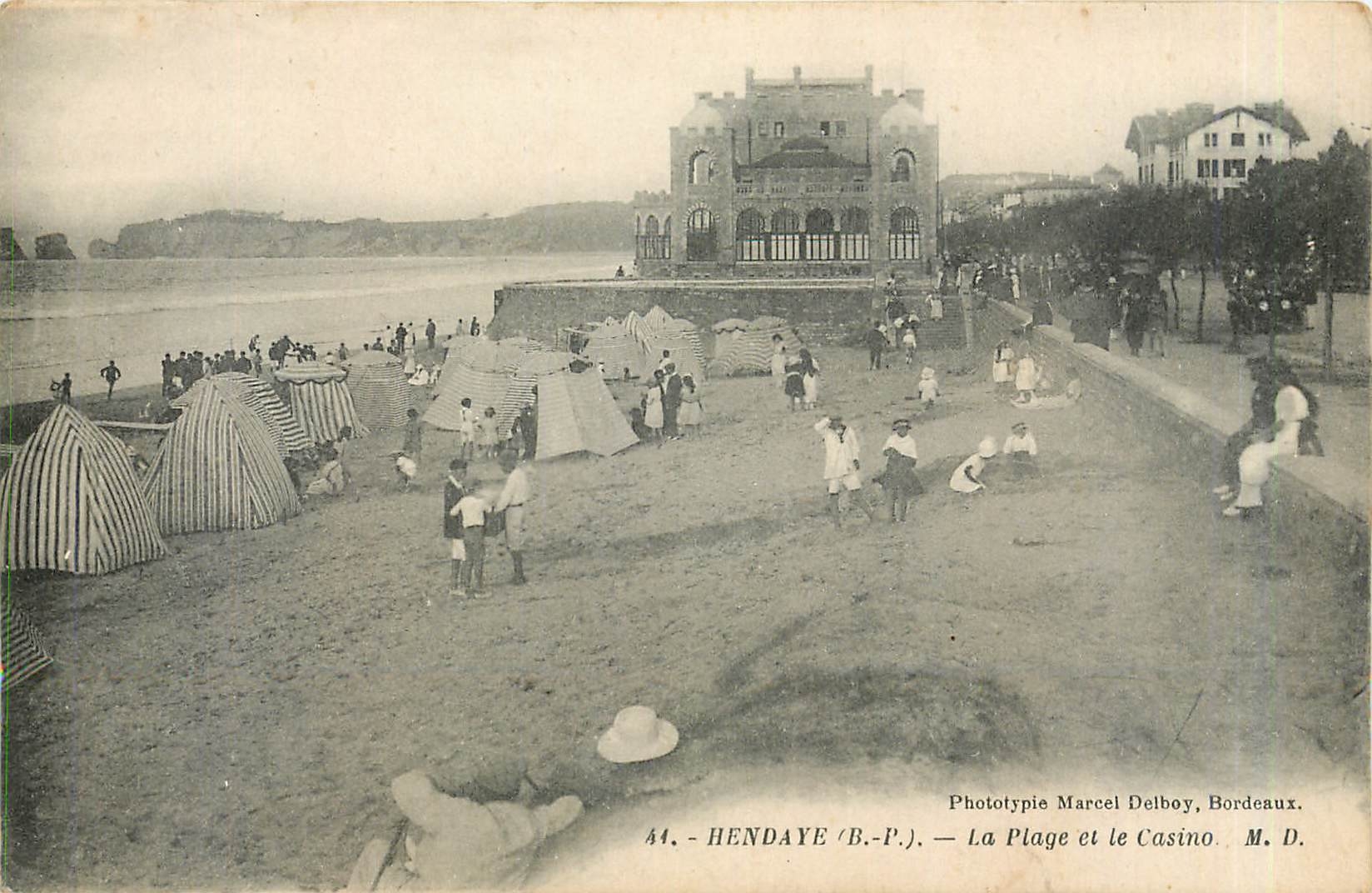 CPA Hendaye BP La Plge et le Casino 