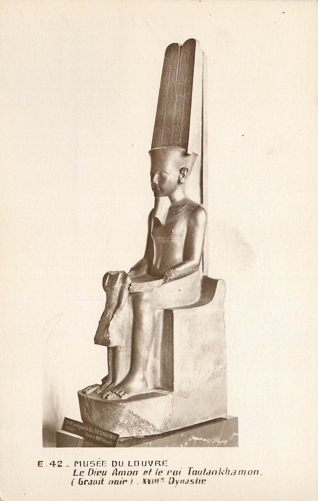 CPA Musee du Louvre Le Dieu Amon et le roi Tautankhamon 