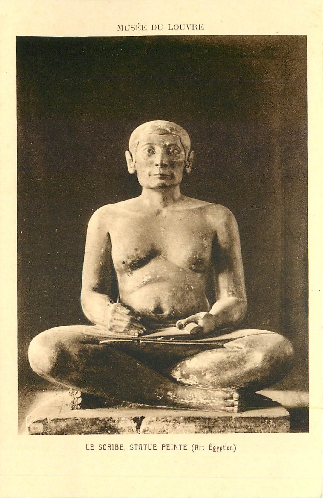 CPA Musee du Louvre Le Scribe Statue Peinte 