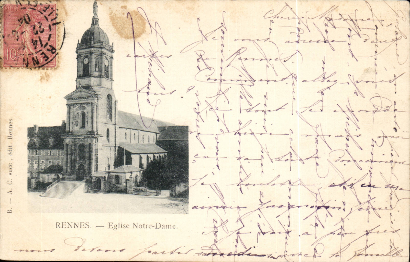Rennes - Eglise Notre Dame - CPA 