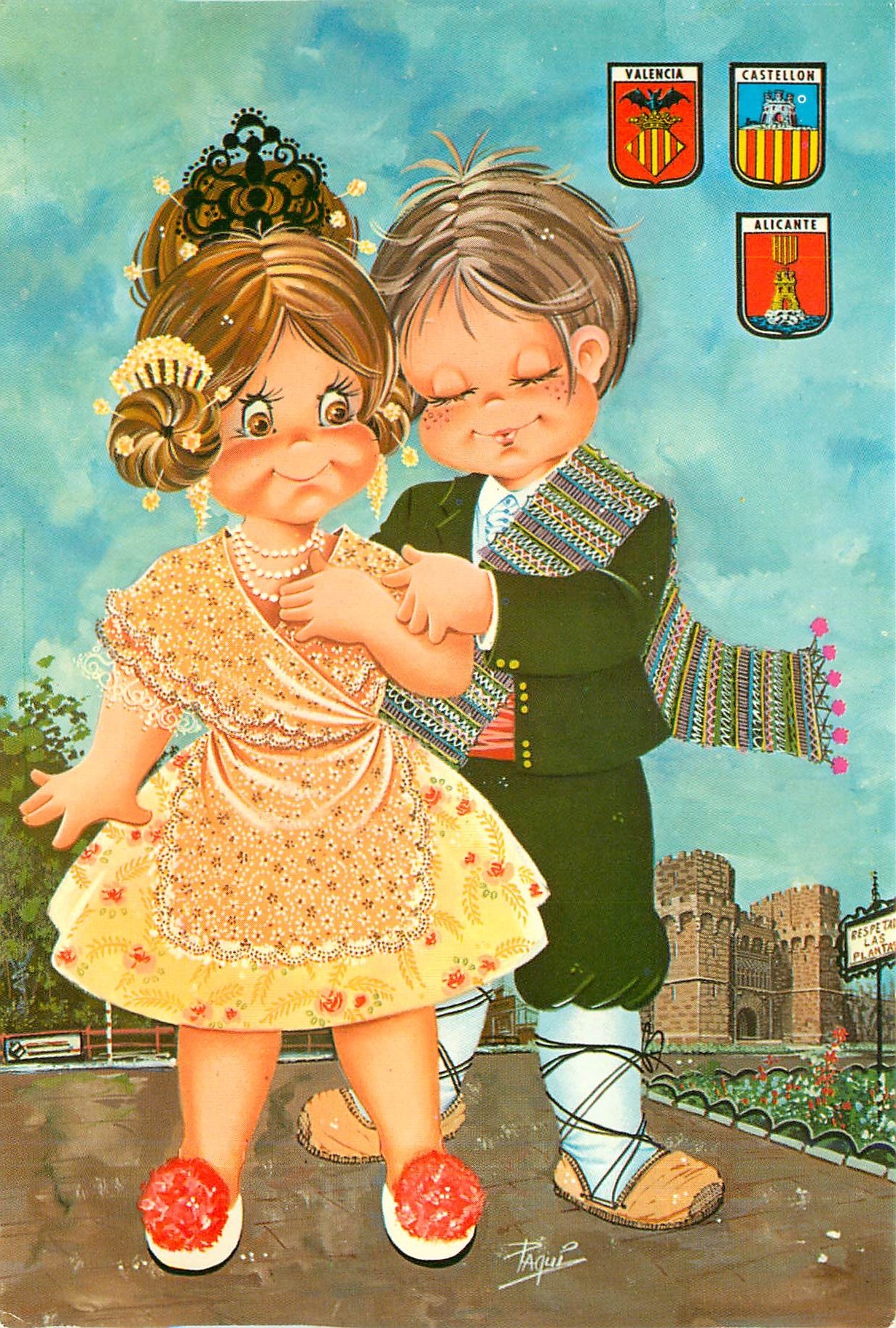 CPM Enfants Espagne Folklore Valencia Castellon Alicante
