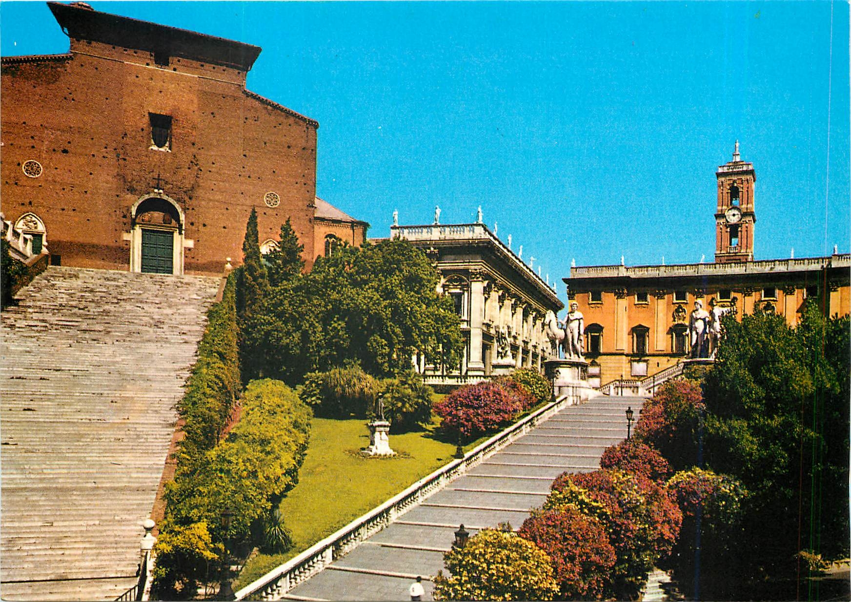 CPM Roma Le Capitole et Eglise de Sainte Marie en Aracoeli 