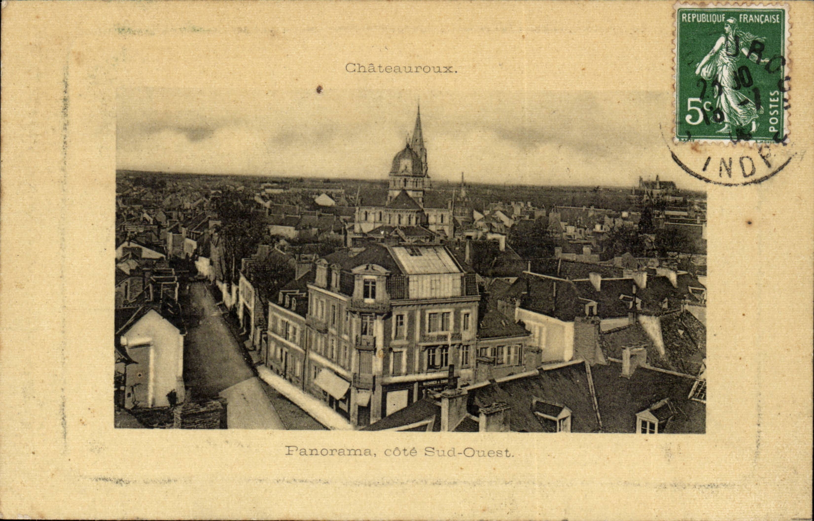 Chateauroux CPA panorama western southern part