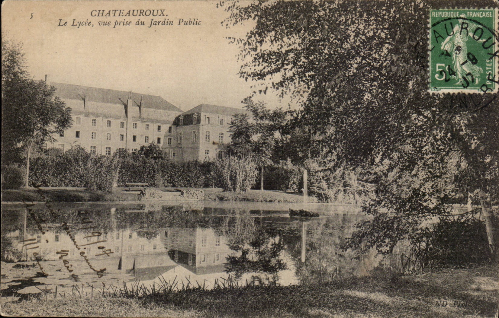 Chateauroux CPA the college seen from of the park