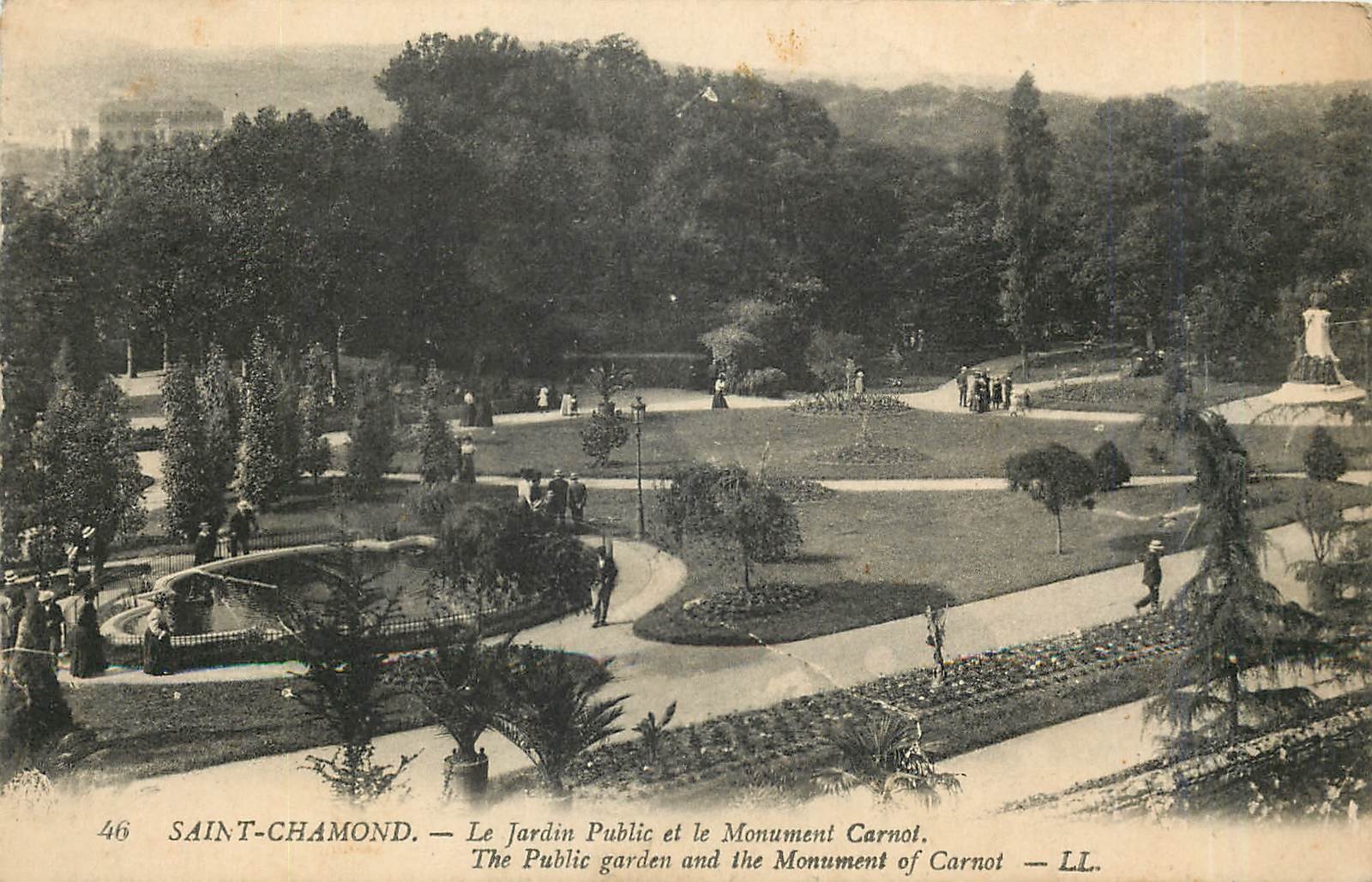 CPA Saint Chamond Le Jardin Public et le Monument Carnot 