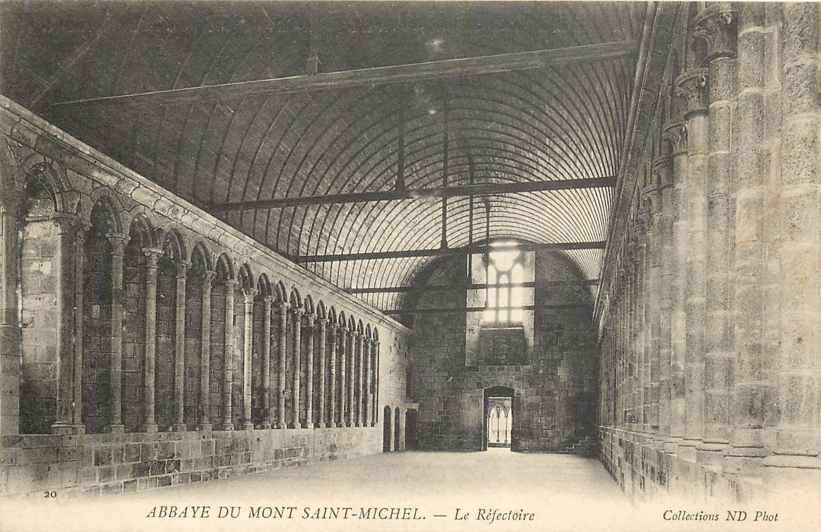 CPA Abbaye du Mont Saint Michel Le Refectoire