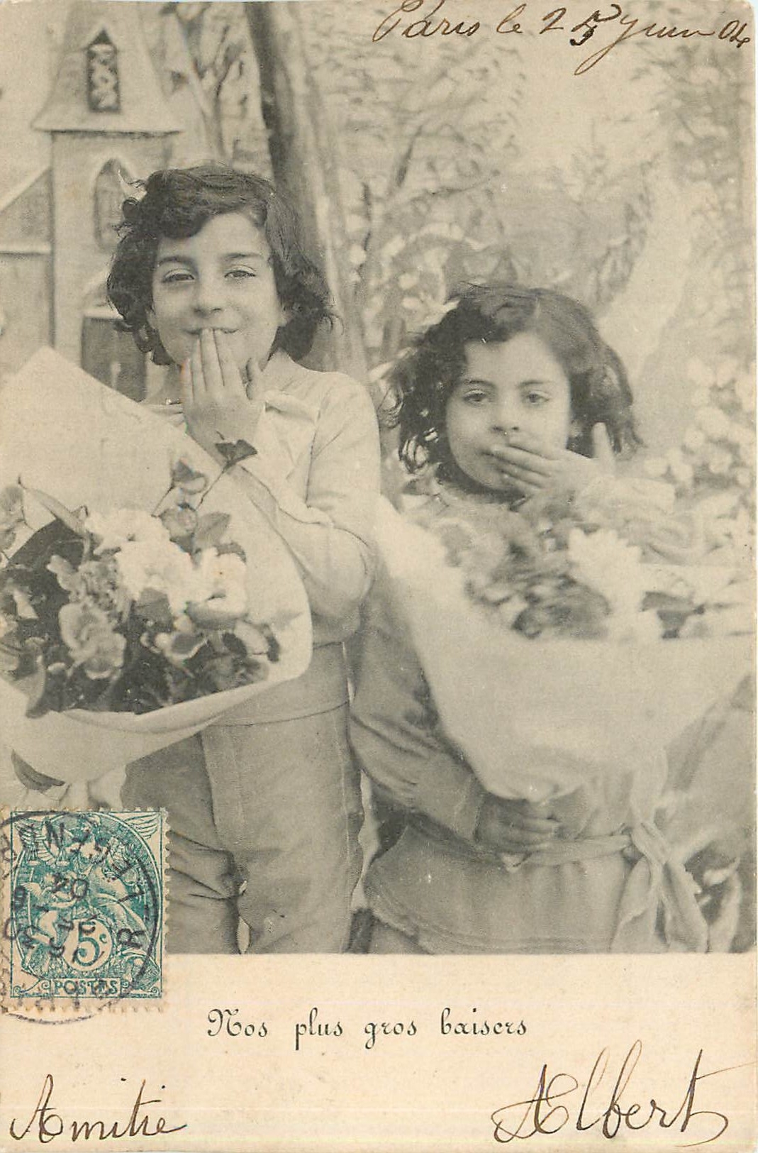 CPA Nos plus gros baisers Enfants