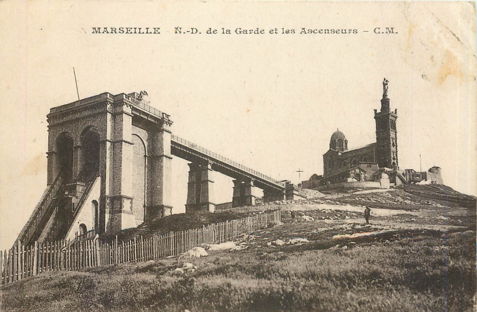 CPA Marseille N.-D. de la Garde et les Ascenseurs