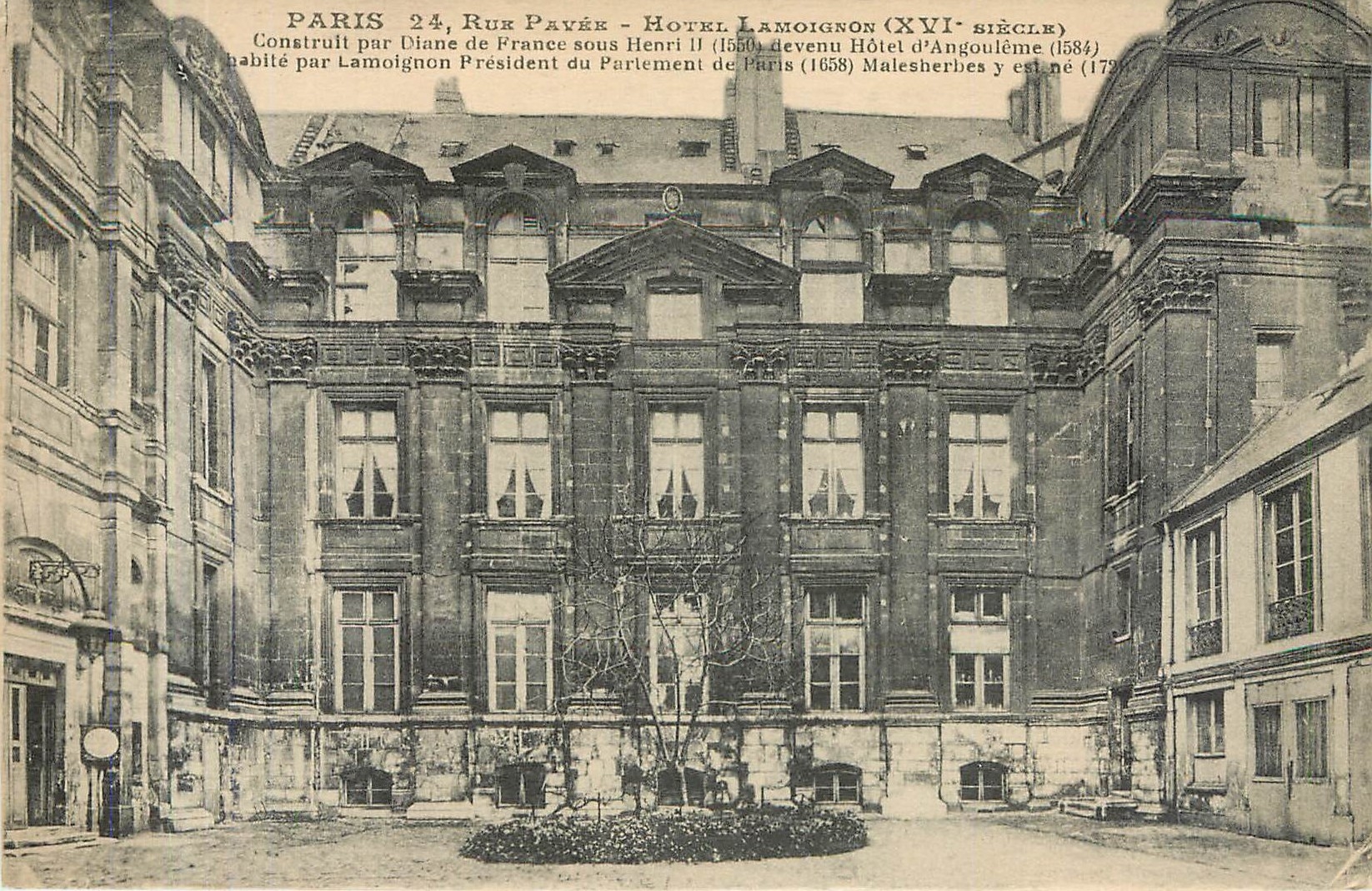 CPA Paris - Hotel Lamoignon Rue Pavee