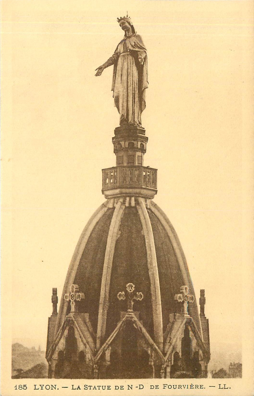 CPA Lyon - La Statue de N-D de Fourviere