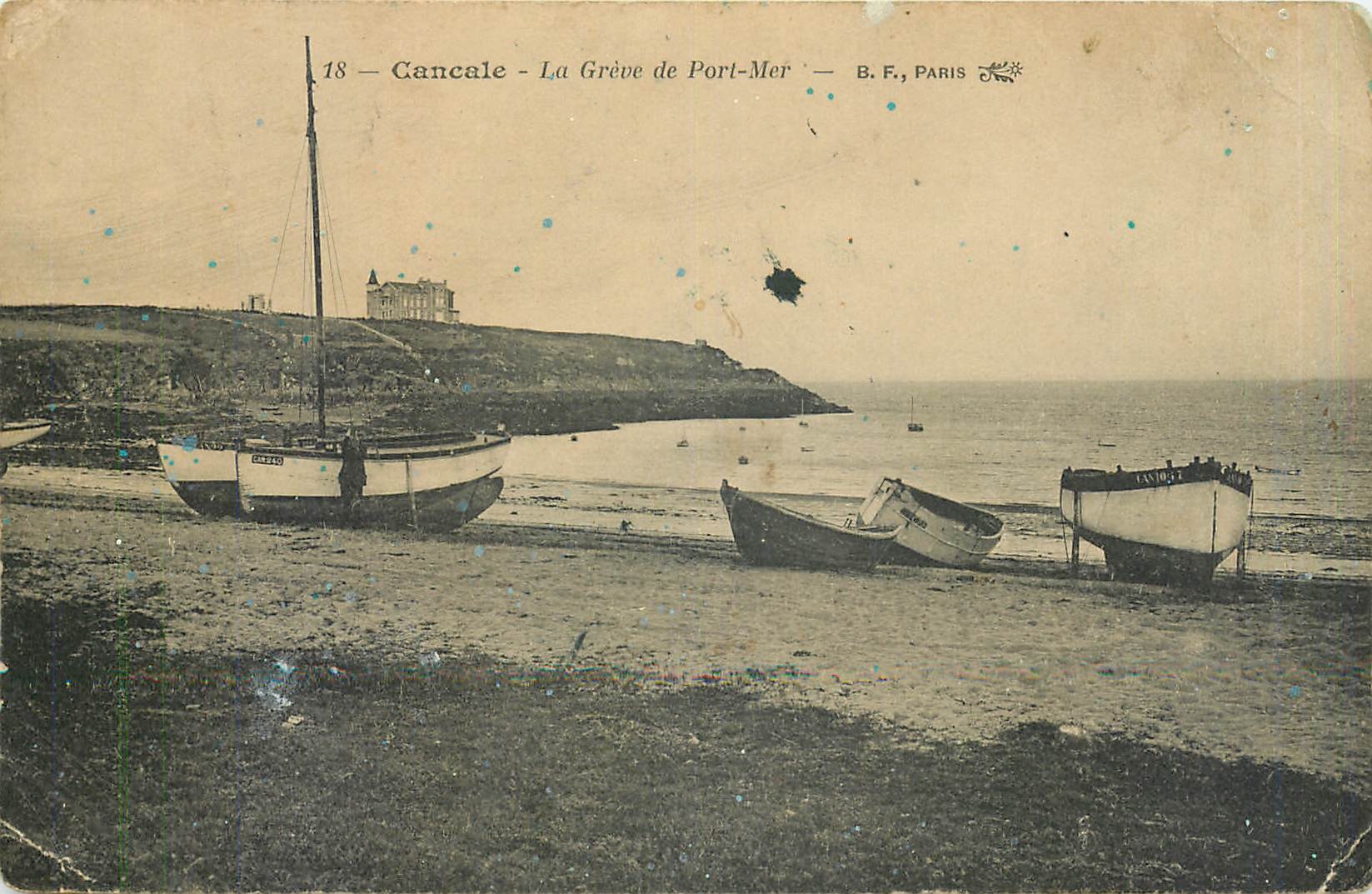 CPA Cancale - La Greve de Port-Mer Bateaux