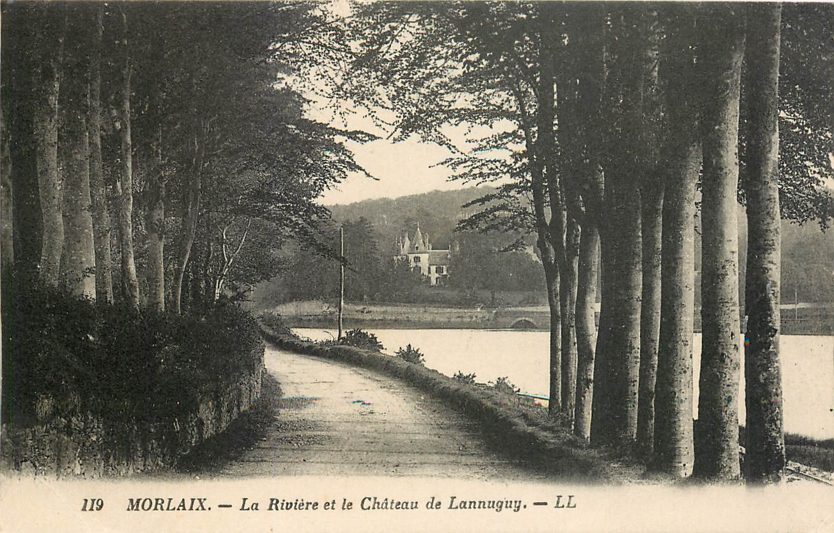 CPA Morlaix - La Riviere et le Chateau de Lannuguy
