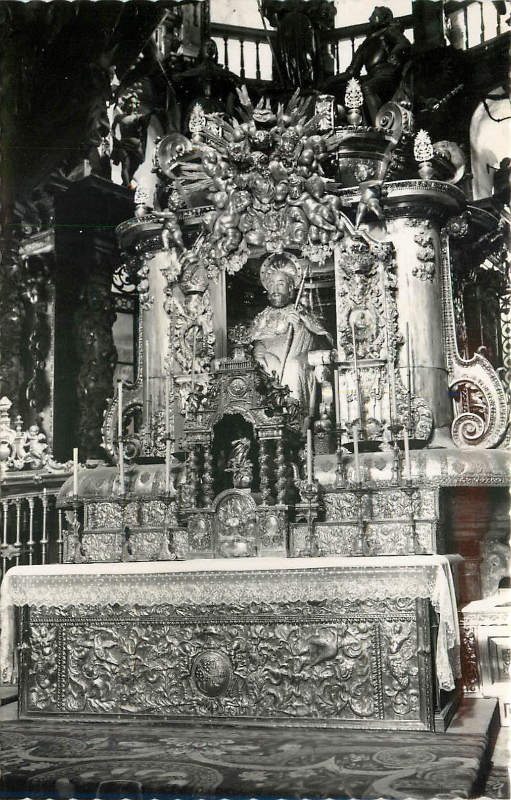 CPA Santiago de Compostela Cathedrale Grand Autel Image de pierre Aute d'Argent 
