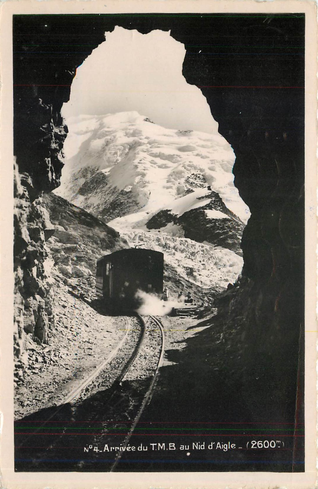 CPA Arrivee du TMB au Nid d'Aigle Train