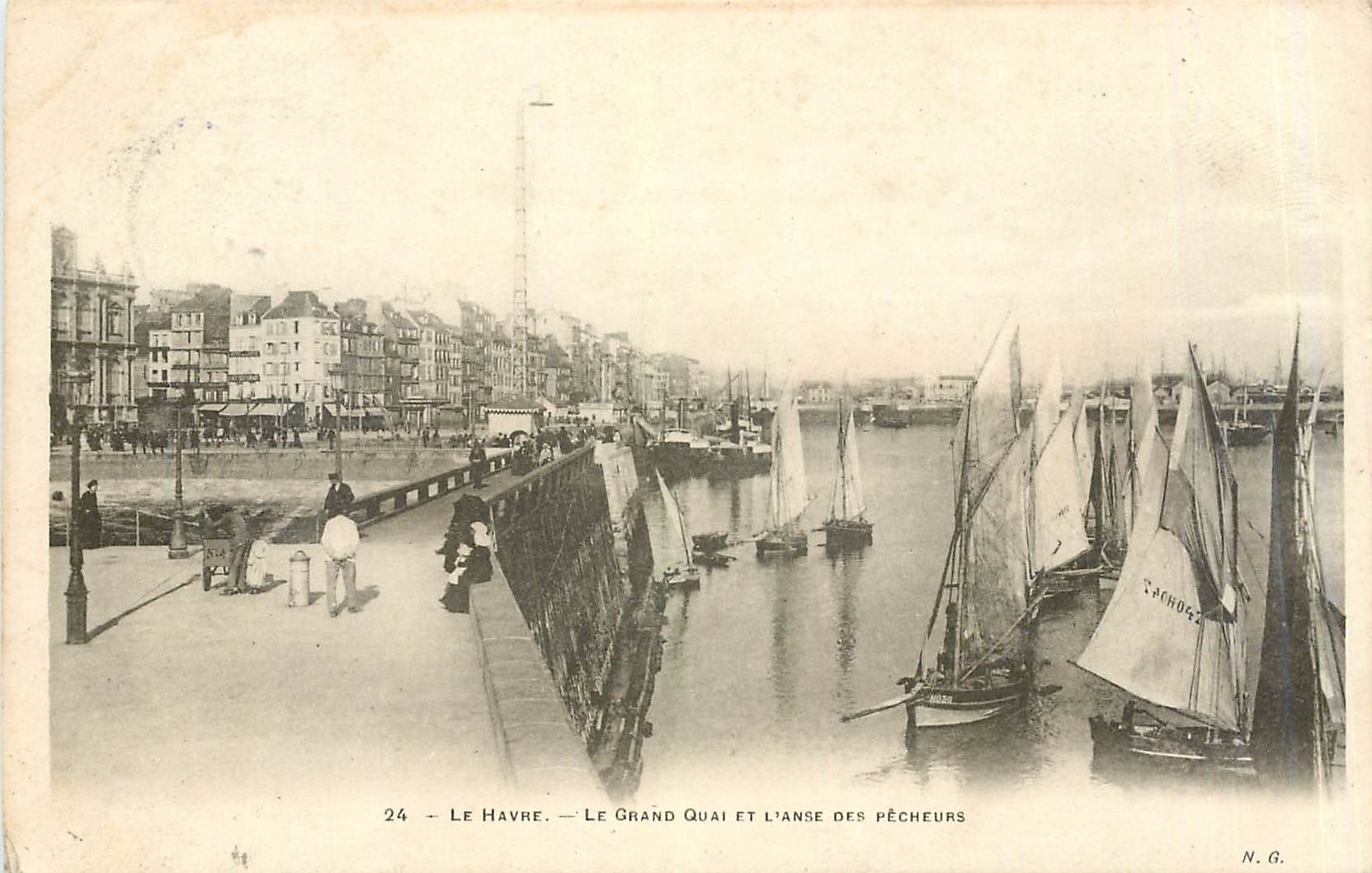 CPA Le Havre Le Grand Quai et L'Anse des Pecheurs Bateaux