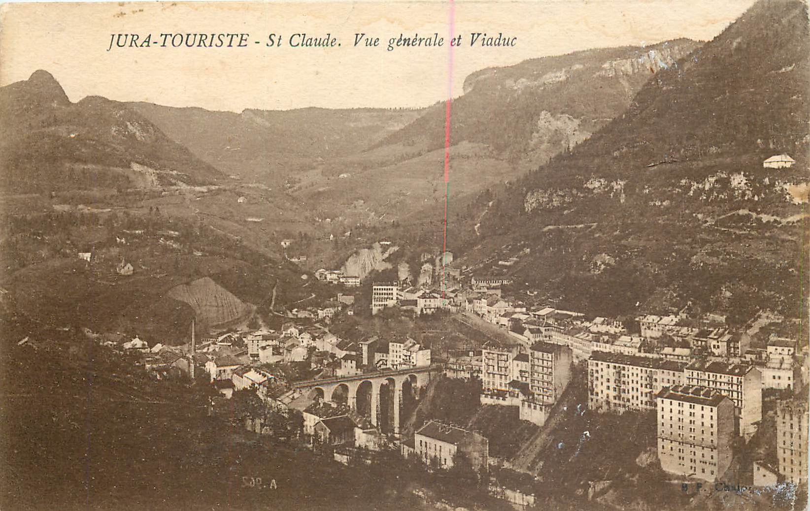 CPA Jura Touristique St Claude Vue generale et Viaduc 