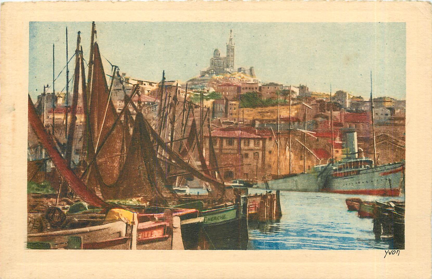 CPA Marseille ND de la Garde Vue du Vieux Port 
