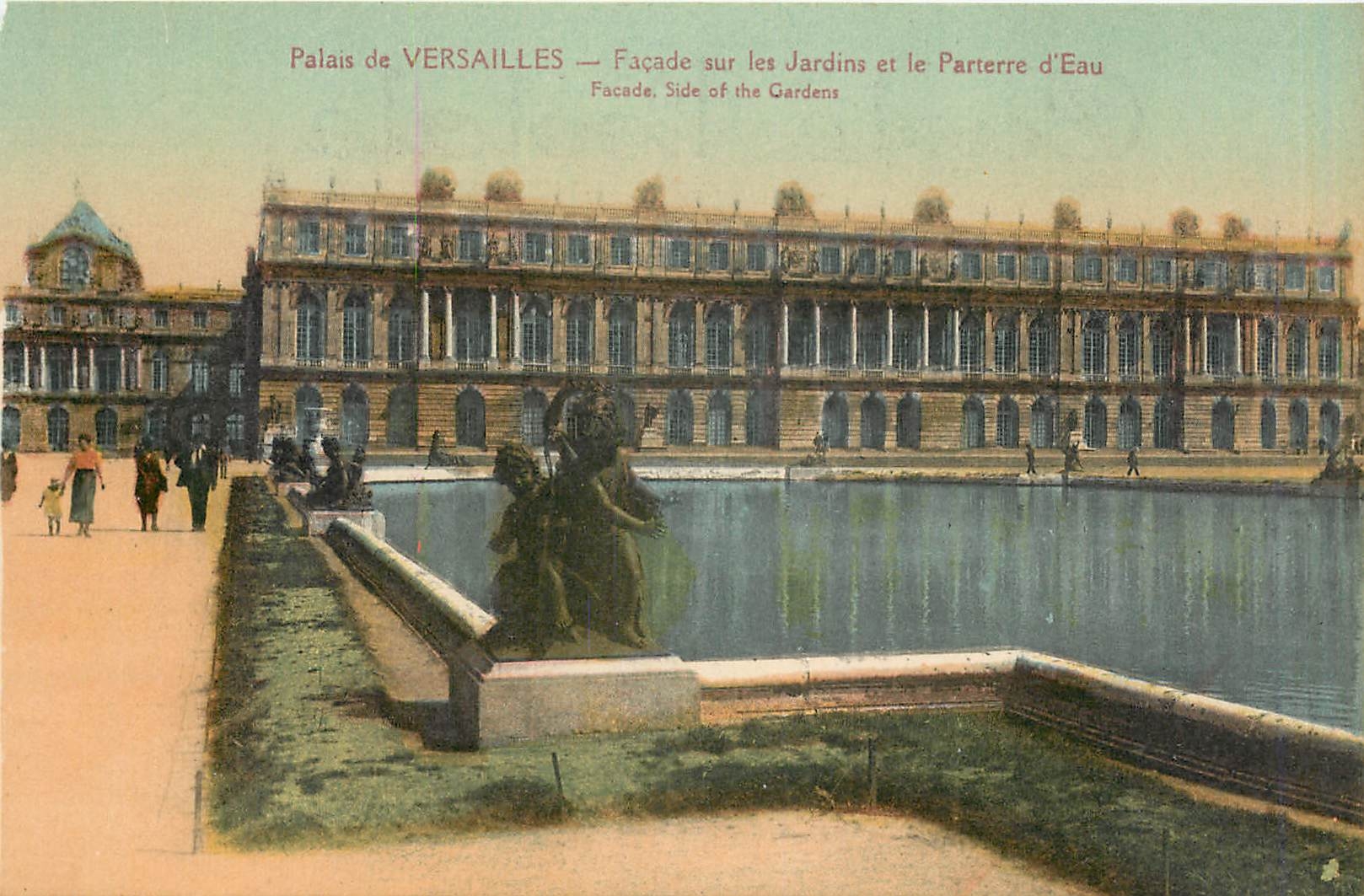 CPA Palais de Versailles Facade sur les Jardins et le Parterre d'Eau 