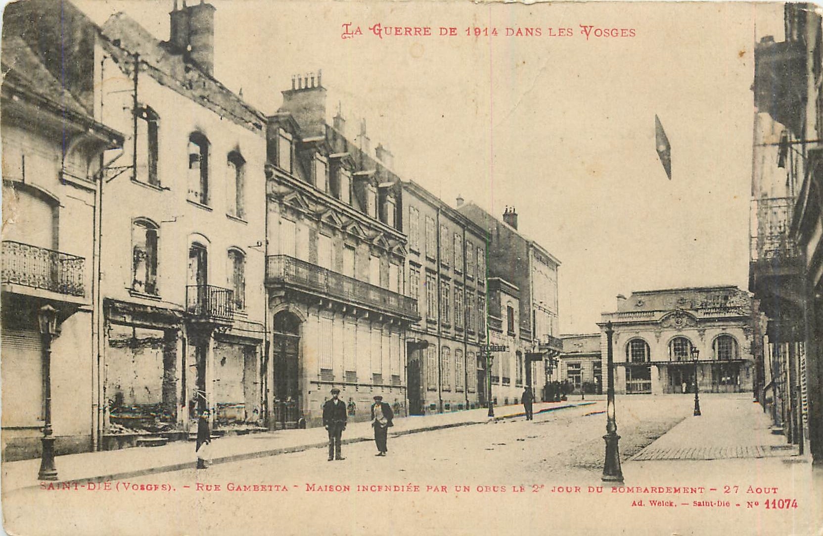 CPA La Guerre de 1914 dans les Vosges Saint Die Vosges Rue Gambetta