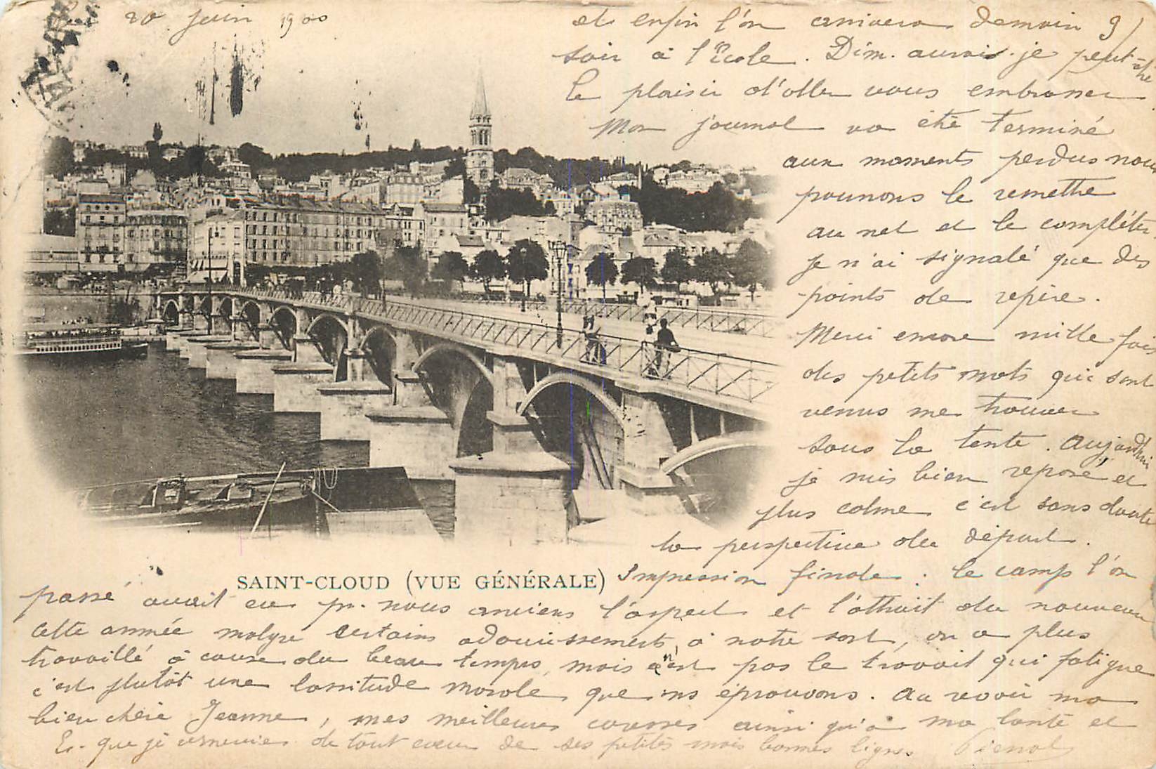 CPA Saint Cloud vue generale Carte 1900